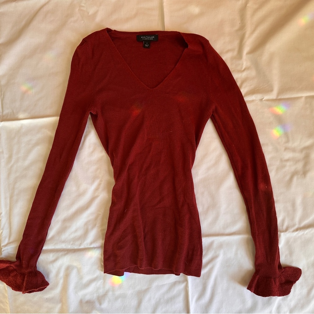 100% wool red sweater